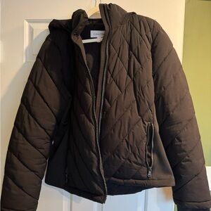 Calvin Klein Black Quilted Hooded Jacket